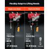 VEVOR Electric Hoist with Remote Control, 440 lbs Material Handling Tool, 110V Electric Hoist with 14ft Remote Control for Factories, Warehouses, Construction Site, Attic(2200LBS Wireless/Wired)