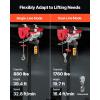 VEVOR Electric Hoist with Remote Control, 440 lbs Material Handling Tool, 110V Electric Hoist with 14ft Remote Control for Factories, Warehouses, Construction Site, Attic(1760lbs Wired)