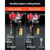 VEVOR Electric Hoist with Remote Control, 440 lbs Material Handling Tool, 110V Electric Hoist with 14ft Remote Control for Factories, Warehouses, Construction Site, Attic(440LBS Wireless/Wired)