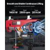 VEVOR Electric Hoist with Remote Control, 440 lbs Material Handling Tool, 110V Electric Hoist with 14ft Remote Control for Factories, Warehouses, Construction Site, Attic(2200LBS Wireless/Wired)