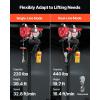 VEVOR Electric Hoist with Remote Control, 440 lbs Material Handling Tool, 110V Electric Hoist with 14ft Remote Control for Factories, Warehouses, Construction Site, Attic(440lbs Wired)