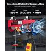 VEVOR Electric Hoist with Remote Control, 440 lbs Material Handling Tool, 110V Electric Hoist with 14ft Remote Control for Factories, Warehouses, Construction Site, Attic(1760lbs Wired)