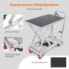 VEVOR Electric Lift Table, 330 lbs Capacity Single Scissor Lift Table, 8-28 in Height Adjustable Lifting Platform, Coffee Table Lift with 4 Wheels, for Material Handling and Transportation, Black(Gray)