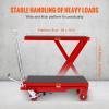 VEVOR Electric Lift Table, 330 lbs Capacity Single Scissor Lift Table, 8-28 in Height Adjustable Lifting Platform, Coffee Table Lift with 4 Wheels, for Material Handling and Transportation, Black(Red)