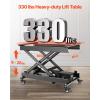 VEVOR Electric Lift Table, 330 lbs Capacity Single Scissor Lift Table, 8-28 in Height Adjustable Lifting Platform, Coffee Table Lift with 4 Wheels, for Material Handling and Transportation, Black(Black)