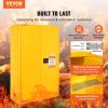 VEVOR Flammable Cabinet 18″ x 43″ x 50″, Cold-Rolled Steel Flammable Liquid Storage Cabinet 34 Gal with 2 Adjustable Shelves/2 Manual Closing Doors for Industrial Use, Yellow(45 Gal)