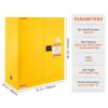 VEVOR Flammable Cabinet 18″ x 43″ x 50″, Cold-Rolled Steel Flammable Liquid Storage Cabinet 34 Gal with 2 Adjustable Shelves/2 Manual Closing Doors for Industrial Use, Yellow(18″ x 43″ x 50″)