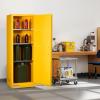 VEVOR Flammable Cabinet 18″ x 43″ x 50″, Cold-Rolled Steel Flammable Liquid Storage Cabinet 34 Gal with 2 Adjustable Shelves/2 Manual Closing Doors for Industrial Use, Yellow(18″ x 23″ x 65″)