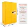 VEVOR Flammable Cabinet 18″ x 43″ x 50″, Cold-Rolled Steel Flammable Liquid Storage Cabinet 34 Gal with 2 Adjustable Shelves/2 Manual Closing Doors for Industrial Use, Yellow(45 Gal)