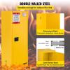 VEVOR Flammable Cabinet 18″ x 43″ x 50″, Cold-Rolled Steel Flammable Liquid Storage Cabinet 34 Gal with 2 Adjustable Shelves/2 Manual Closing Doors for Industrial Use, Yellow(30gallon)