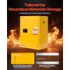 VEVOR Flammable Cabinet 18″ x 43″ x 50″, Cold-Rolled Steel Flammable Liquid Storage Cabinet 34 Gal with 2 Adjustable Shelves/2 Manual Closing Doors for Industrial Use, Yellow(18″ x 23″ x 35″)