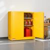 VEVOR Flammable Cabinet 18″ x 43″ x 50″, Cold-Rolled Steel Flammable Liquid Storage Cabinet 34 Gal with 2 Adjustable Shelves/2 Manual Closing Doors for Industrial Use, Yellow(18″ x 43″ x 46″)