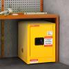 VEVOR Flammable Cabinet 18″ x 43″ x 50″, Cold-Rolled Steel Flammable Liquid Storage Cabinet 34 Gal with 2 Adjustable Shelves/2 Manual Closing Doors for Industrial Use, Yellow(17″ x 17″ x 22″)