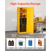 VEVOR Flammable Cabinet 18″ x 43″ x 50″, Cold-Rolled Steel Flammable Liquid Storage Cabinet 34 Gal with 2 Adjustable Shelves/2 Manual Closing Doors for Industrial Use, Yellow(18″ x 23″ x 65″)