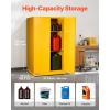 VEVOR Flammable Cabinet 18″ x 43″ x 50″, Cold-Rolled Steel Flammable Liquid Storage Cabinet 34 Gal with 2 Adjustable Shelves/2 Manual Closing Doors for Industrial Use, Yellow(34″ x 38″ x 65″)