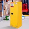 VEVOR Flammable Cabinet 18″ x 43″ x 50″, Cold-Rolled Steel Flammable Liquid Storage Cabinet 34 Gal with 2 Adjustable Shelves/2 Manual Closing Doors for Industrial Use, Yellow(30gallon)