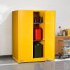 VEVOR Flammable Cabinet 18″ x 43″ x 50″, Cold-Rolled Steel Flammable Liquid Storage Cabinet 34 Gal with 2 Adjustable Shelves/2 Manual Closing Doors for Industrial Use, Yellow(34″ x 38″ x 65″)