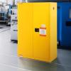 VEVOR Flammable Cabinet 18″ x 43″ x 50″, Cold-Rolled Steel Flammable Liquid Storage Cabinet 34 Gal with 2 Adjustable Shelves/2 Manual Closing Doors for Industrial Use, Yellow(45 Gal)