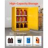 VEVOR Flammable Cabinet 18″ x 43″ x 50″, Cold-Rolled Steel Flammable Liquid Storage Cabinet 34 Gal with 2 Adjustable Shelves/2 Manual Closing Doors for Industrial Use, Yellow(18″ x 23″ x 35″)