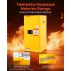 VEVOR Flammable Cabinet 18″ x 43″ x 50″, Cold-Rolled Steel Flammable Liquid Storage Cabinet 34 Gal with 2 Adjustable Shelves/2 Manual Closing Doors for Industrial Use, Yellow(18″ x 18″ x 35″)