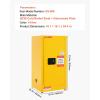 VEVOR Flammable Cabinet 18″ x 43″ x 50″, Cold-Rolled Steel Flammable Liquid Storage Cabinet 34 Gal with 2 Adjustable Shelves/2 Manual Closing Doors for Industrial Use, Yellow(18″ x 18″ x 35″)