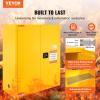 VEVOR Flammable Cabinet 18″ x 43″ x 50″, Cold-Rolled Steel Flammable Liquid Storage Cabinet 34 Gal with 2 Adjustable Shelves/2 Manual Closing Doors for Industrial Use, Yellow(18″ x 43″ x 50″)