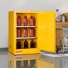VEVOR Flammable Cabinet 18″ x 43″ x 50″, Cold-Rolled Steel Flammable Liquid Storage Cabinet 34 Gal with 2 Adjustable Shelves/2 Manual Closing Doors for Industrial Use, Yellow(18″ x 23″ x 35″)