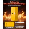 VEVOR Flammable Cabinet 18″ x 43″ x 50″, Cold-Rolled Steel Flammable Liquid Storage Cabinet 34 Gal with 2 Adjustable Shelves/2 Manual Closing Doors for Industrial Use, Yellow(18″ x 23″ x 65″)