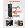 VEVOR Foldable Utility Service Cart, 165LBS 3 Shelf Heavy Duty Plastic Rolling Cart with 360° Swivel Wheels (2 with Brakes), Ergonomic Handle, Portable Garage Tool Cart for Warehouse Office Home(Foldable-165LBS)