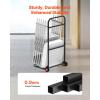 VEVOR Folding Chair Rack, 300 LBS Capacity, L-Shape Horizontal Placement Chair Cart for 25 Chairs, Heavy-Duty Metal Chair Storage Dolly with Rubber Wheels and Holders, Large Chair Holder, Matte Black(Hanging type)