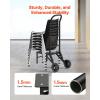 VEVOR Folding Chair Rack, 300 LBS Capacity, L-Shape Horizontal Placement Chair Cart for 25 Chairs, Heavy-Duty Metal Chair Storage Dolly with Rubber Wheels and Holders, Large Chair Holder, Matte Black(Stacking type)