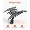 VEVOR Folding Chair Rack, 300 LBS Capacity, L-Shape Horizontal Placement Chair Cart for 25 Chairs, Heavy-Duty Metal Chair Storage Dolly with Rubber Wheels and Holders, Large Chair Holder, Matte Black(Stacking type)