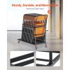 VEVOR Folding Chair Rack, 300 LBS Capacity, L-Shape Horizontal Placement Chair Cart for 25 Chairs, Heavy-Duty Metal Chair Storage Dolly with Rubber Wheels and Holders, Large Chair Holder, Matte Black(Vertical)