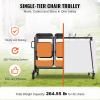VEVOR Folding Chair Rack, 400 LBS Capacity, Heavy-Duty Chair Cart for 42 Chairs or 12 Tables, Multi-Function Chair Storage Dolly with Rubber Wheels and Holders, Large Chair Holder, Matte Black(Black)