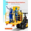 VEVOR Forklift Man Basket, 36 x 36 Inches Forklift Safety Cage Work Platform 1200 lbs Load Capacity, Collapsible Lift Basket with 4 Wheels Device Chain for Aerial Work Lifting Loader(36″x36″ with Wheels)