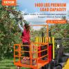 VEVOR Forklift Man Basket, 36 x 36 Inches Forklift Safety Cage Work Platform 1200 lbs Load Capacity, Collapsible Lift Basket with 4 Wheels Device Chain for Aerial Work Lifting Loader(43″x45″ with Wheels)