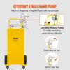 VEVOR Fuel Caddy, 35 Gallon, Gas Storage Tank on 4 Wheels, with Manual Transfer Pump, Gasoline Diesel Fuel Container for Cars, Lawn Mowers, ATVs, Boats, More, Yellow(Yellow)