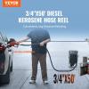 VEVOR Fuel Hose Reel, 1″ x 50′, Extra Long Retractable Diesel Hose Reel, Heavy-Duty Carbon Steel Construction with Automatic Fuel Nozzle, NBR Rubber Hose for Aircraft Ship Vehicle Tank Truck, 300 PSI(3/4″ 50 Ft)