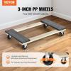 VEVOR Furniture Dolly, 4 Pack 6-Inch Steel Tri-Dolly with 360° PP Swivel Wheels and Non-Slip Cap, 3 Wheels Furniture Lift Mover Tool Set for Moving Heavy Furniture Refrigerator Sofa(30in x 18in-1 Pack)