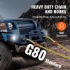 VEVOR G80 V Bridle Chain, 5/16″ x 3′ Towing Chain Bridle with R Hooks, T Hooks, J Hooks and Grab Hooks, Transport Tow Chain Bridle with 10800 lbs Safe Working Load for Flatbed Truck Wrecker Recovery(5/16Inch x 2FT)