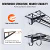VEVOR Garage Shelving Wall Mounted, 1 x 4 ft Heavy Duty Shelves, 400 lbs Load Capacity Storage Rack Floating 2 Pack, Suitable for Shop, Shed, Storage, Black (LL1248)(1 x 4 ft)