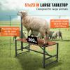 VEVOR Goat & Sheep Stand, 51×23 inch Livestock Stand, Metal Livestock Milking and Shearing Stand 21″ to 33″ Adjustable Height, with Headpiece and Nose Loop, 500lbs Loading Weight, Black(Black 47x23inch Goat Stand)