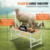 VEVOR Goat & Sheep Stand, 51×23 inch Livestock Stand, Metal Livestock Milking and Shearing Stand 21″ to 33″ Adjustable Height, with Headpiece and Nose Loop, 500lbs Loading Weight, Black(White 51×23″ Adjustable)