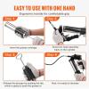 VEVOR Grease Gun, 6000PSI Air Operated Grease Gun, Heavy Duty Pneumatic Grease Gun with 14 oz Load, 18.5 Inch Flexible Hose, 1 Flat Coupler, 1 Pointed and Locking Clamp Coupler, 1 Bent Metal Pipe(18.5 Inch)
