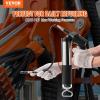 VEVOR Grease Gun, 6000PSI Air Operated Grease Gun, Heavy Duty Pneumatic Grease Gun with 14 oz Load, 18.5 Inch Flexible Hose, 1 Flat Coupler, 1 Pointed and Locking Clamp Coupler, 1 Bent Metal Pipe(18.5 Inch)