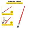 VEVOR Hay Spear 32″ Bale Spear 1350 lbs Capacity, Bale Spike Quick Attach Square Hay Bale Spears 1 3/8″ Wide, Red Coated Bale Forks, Bale Hay Spike with Hex Nut & Sleeve for Buckets Tractors Loaders(49″)