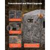 VEVOR Hunting Blind，See Through Ground Blinds with Carrying Bag, 360 Degree Portable Camouflage Tent，Durable Concealed Shelter with Silent Side Door and Window, for Turkey and Deer(6-7 Person (H-79”))