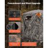 VEVOR Hunting Blind，See Through Ground Blinds with Carrying Bag, 360 Degree Portable Camouflage Tent，Durable Concealed Shelter with Silent Side Door and Window, for Turkey and Deer(1-2 Person（270°See Through ）)