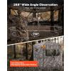 VEVOR Hunting Blind，See Through Ground Blinds with Carrying Bag, 360 Degree Portable Camouflage Tent，Durable Concealed Shelter with Silent Side Door and Window, for Turkey and Deer(6-7 Person（288° See Through ）)
