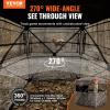VEVOR Hunting Blind，See Through Ground Blinds with Carrying Bag, 360 Degree Portable Camouflage Tent，Durable Concealed Shelter with Silent Side Door and Window, for Turkey and Deer(2-3 Person（270°See Through ）)